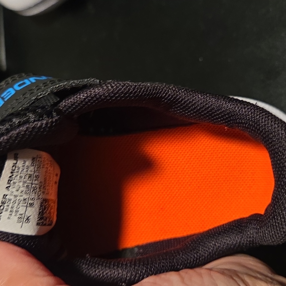 Under Armour Kids' Black and Blue Sneakers - Picture 5 of 8
